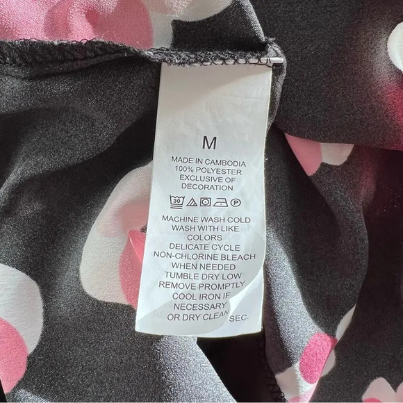 Kate Spade Black Floral Print PJ Top - Picture 8 of 8